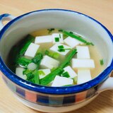 豆腐とニラと小ねぎのスープ